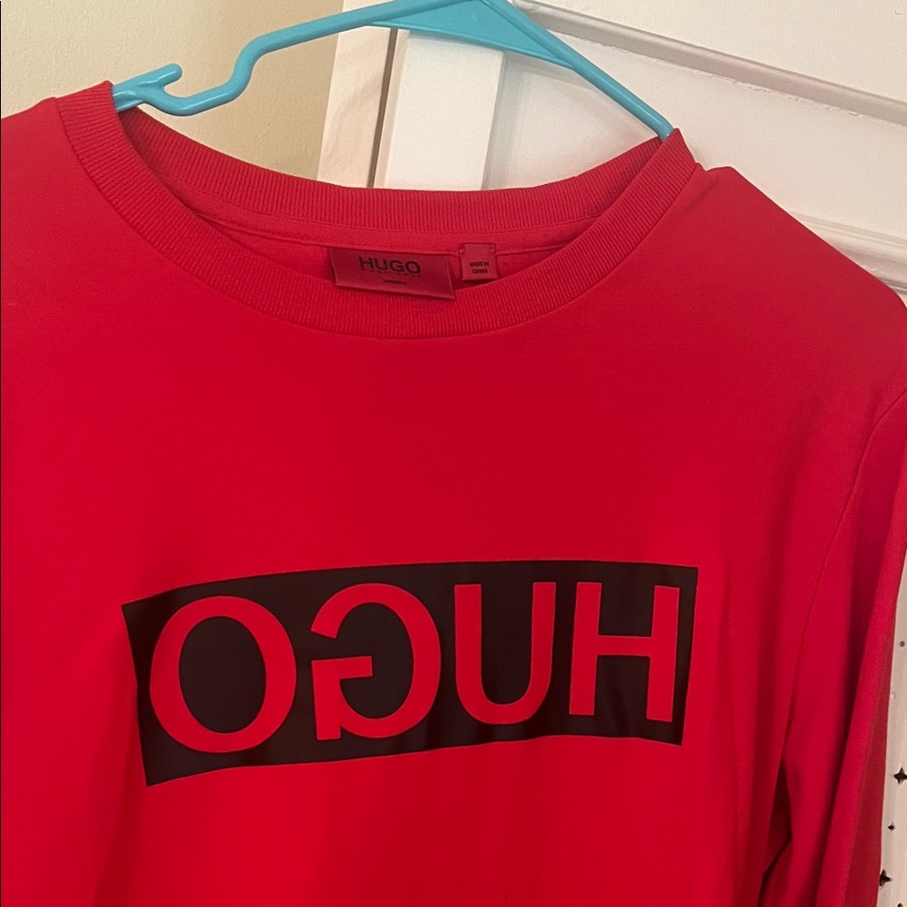 HUGO Vibrant Red Logo Tee